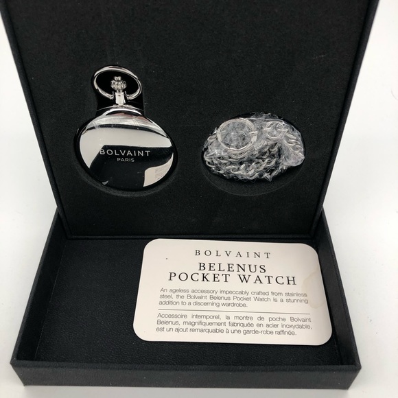 Pocket Watch NEW IN BOX Bolviant Paris Traditional Silver in Colour - Picture 2 of 6